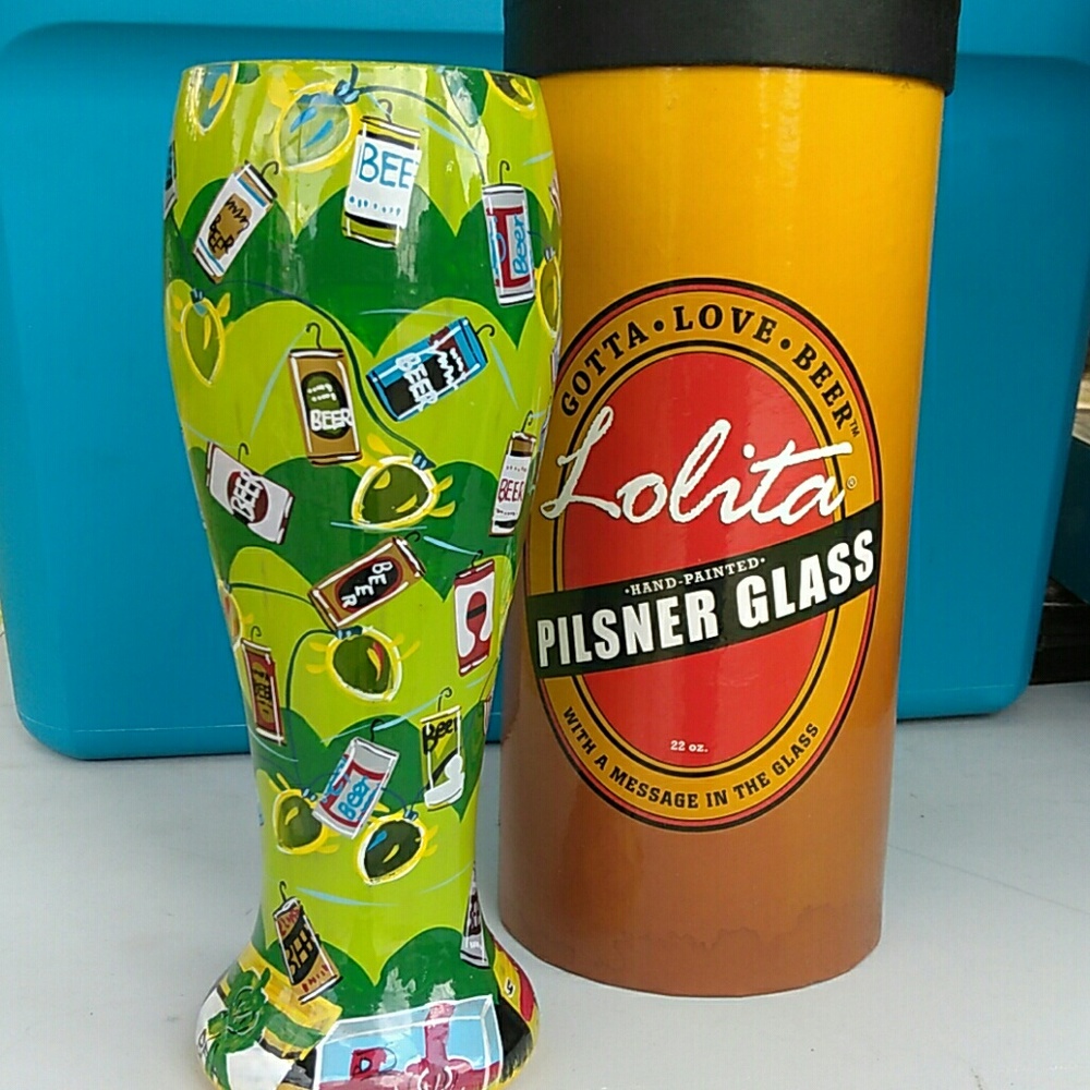Beer Glass Hand Painted